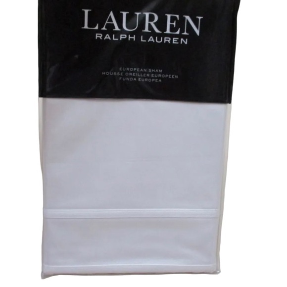 Lauren Ralph Lauren Spencer Sateen Border Euro 26” Sham All white NWT - Picture 1 of 6